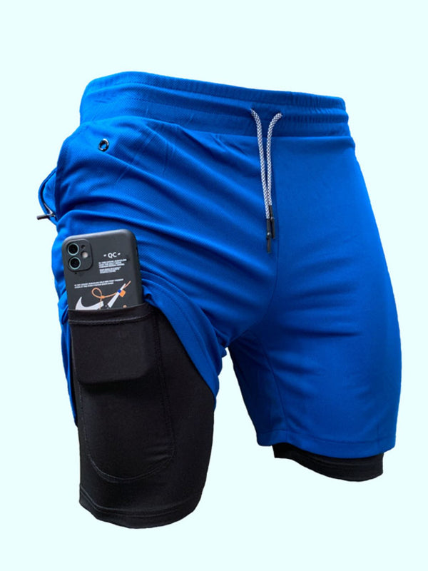 Men's Plus Size Drawstring Active Shorts with Pockets