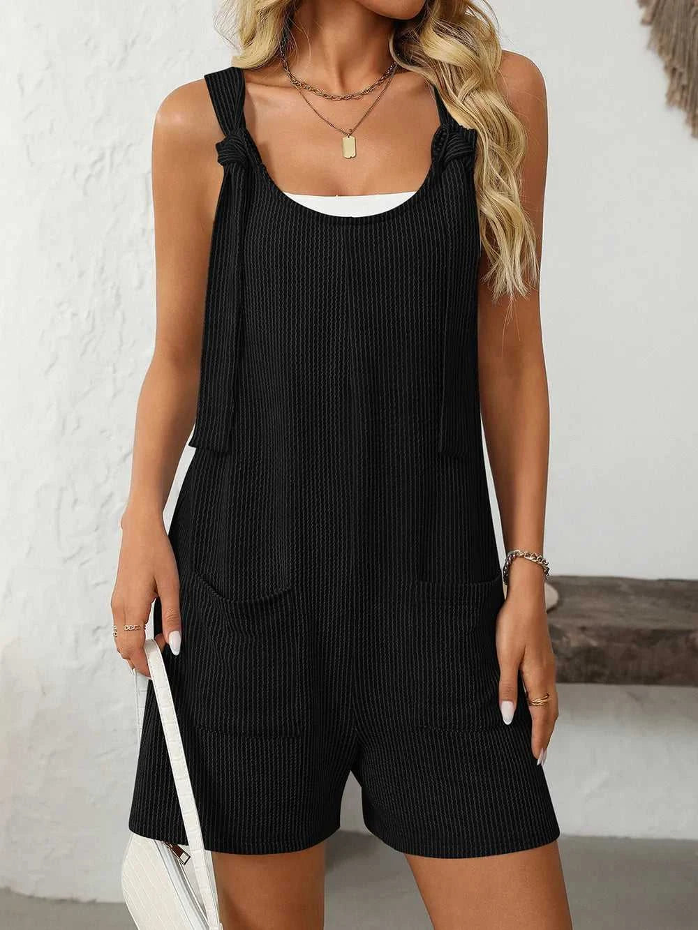 Mandy Texture Adjustable Strap Overalls with Pockets 100100447055928 27 Affordable Fashion Under $100 Jerry's Apparel 