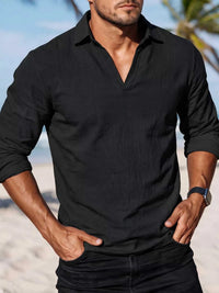 Men's Full Size Casual Long Sleeve Linen-Blend Shirt Plus Size 104001607793741 29 Affordable Fashion Under $100 Jerry's Apparel 