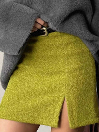 Textured Mini Skirt with Front Slit 100100891974020 42 Affordable Fashion Under $100 Jerry's Apparel 