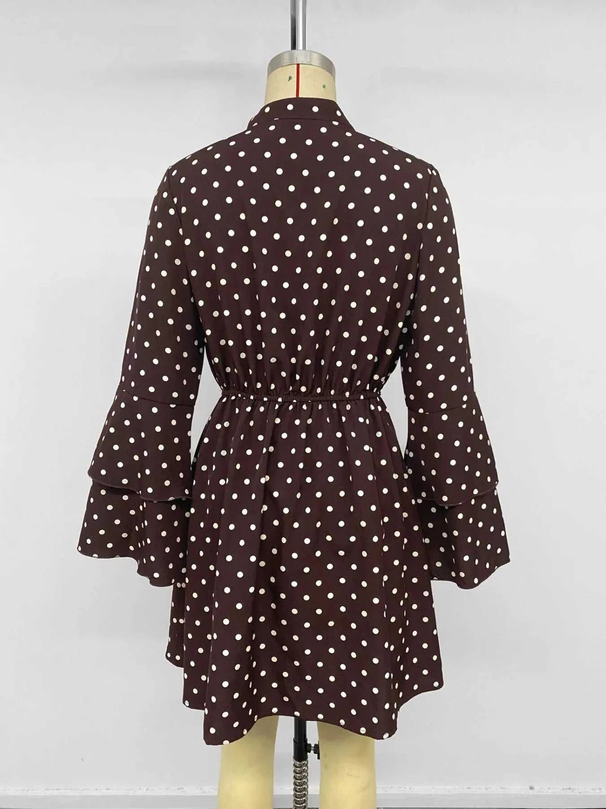 Polka Dot Flare Sleeve Tie Neck Dress 100100463359157 40 Affordable Fashion Under $100 Jerry's Apparel 
