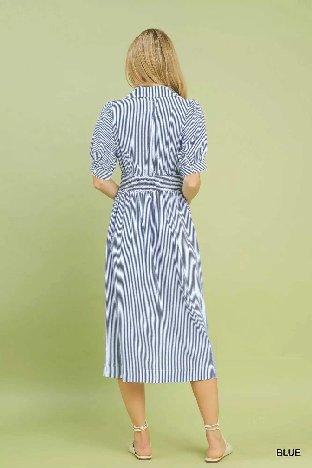 Umgee Striped Midi Dress with Front Zipper 100100674151367 62 Affordable Fashion Under $100 Jerry's Apparel 