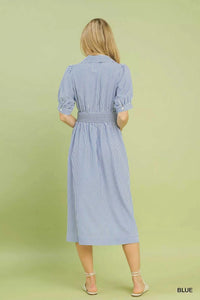 Umgee Striped Midi Dress with Front Zipper 100100674151367 62 Affordable Fashion Under $100 Jerry's Apparel 