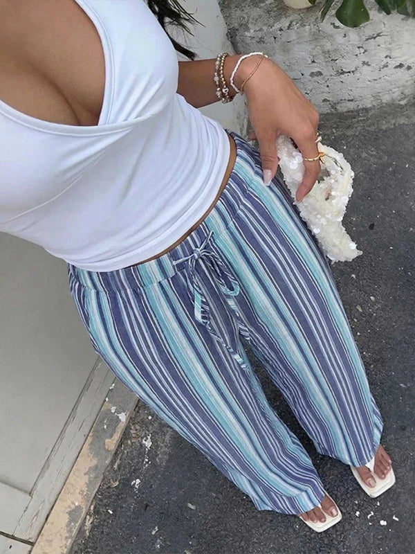 Striped Wide-Leg Pants 100100099100947 36 Seasonal Fashion Collections Jerry's Apparel 