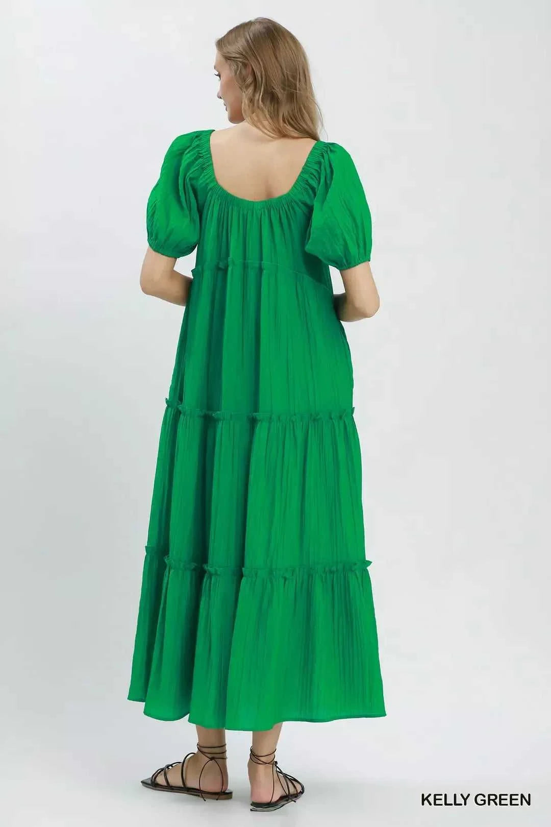 Umgee Textured Tiered Midi Dress 100100410131082 60 Affordable Fashion Under $100 Jerry's Apparel 