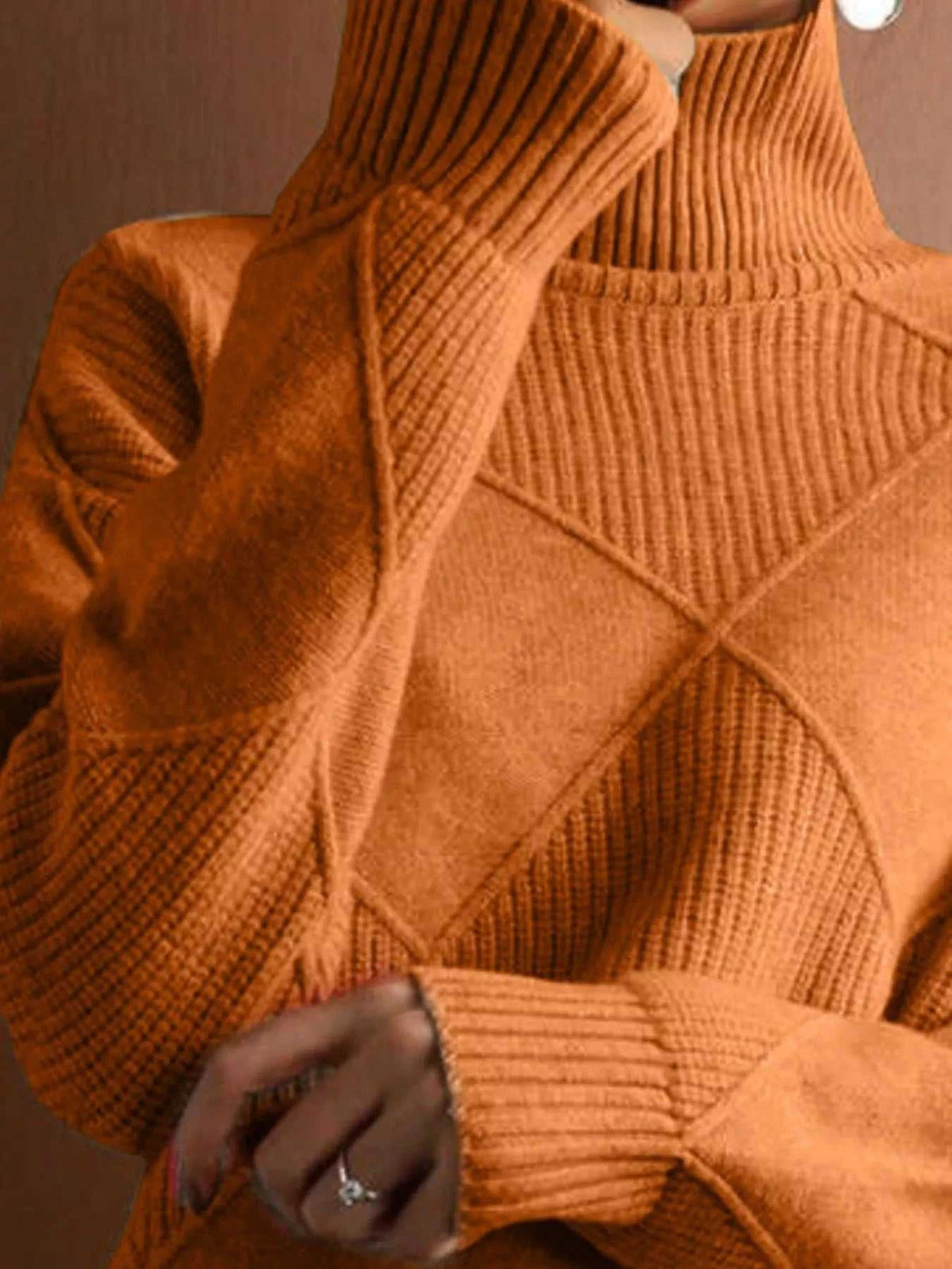 Argyle Pattern Turtleneck Sweater 101002205709319 52 Affordable Fashion Under $100 Jerry's Apparel 