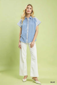 Umgee Mixed Gingham Short Sleeve Shirt 100100102661680 49 Affordable Fashion Under $100 Jerry's Apparel 