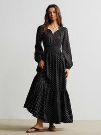 Polka Dot Long Sleeve Maxi Dress 100100228731995 49 Gifts for Her Jerry's Apparel 