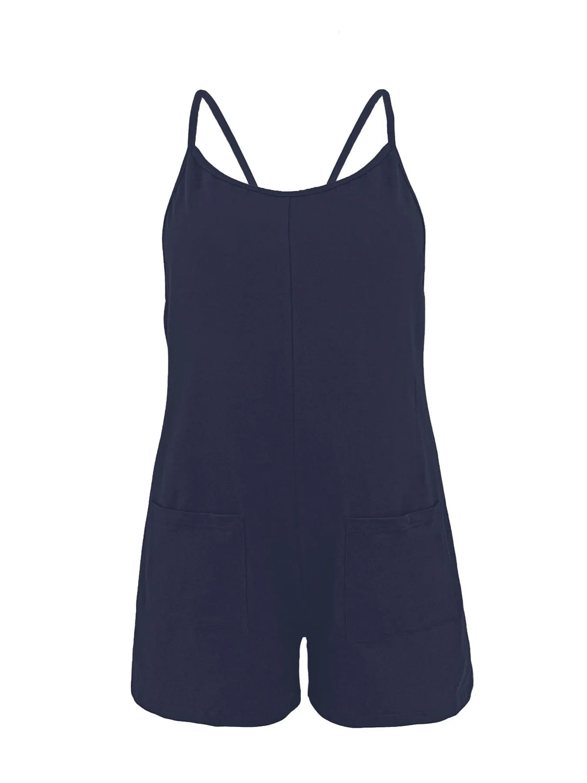 Full Size Scoop Neck Spaghetti Strap Overalls Plus Size