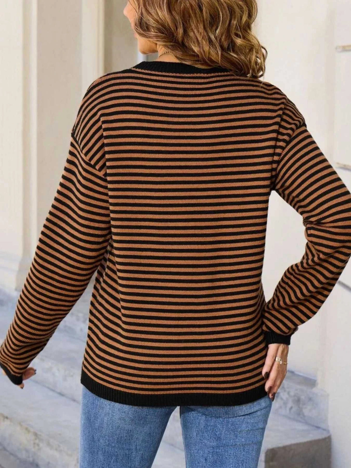 Striped Round Neck Sweater 100100080284743 49 Affordable Fashion Under $100 Jerry's Apparel 