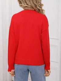 Valentine's Day Heart Round Neck Dropped Shoulder Sweater 100100320895258 49 Affordable Fashion Under $100 Jerry's Apparel 