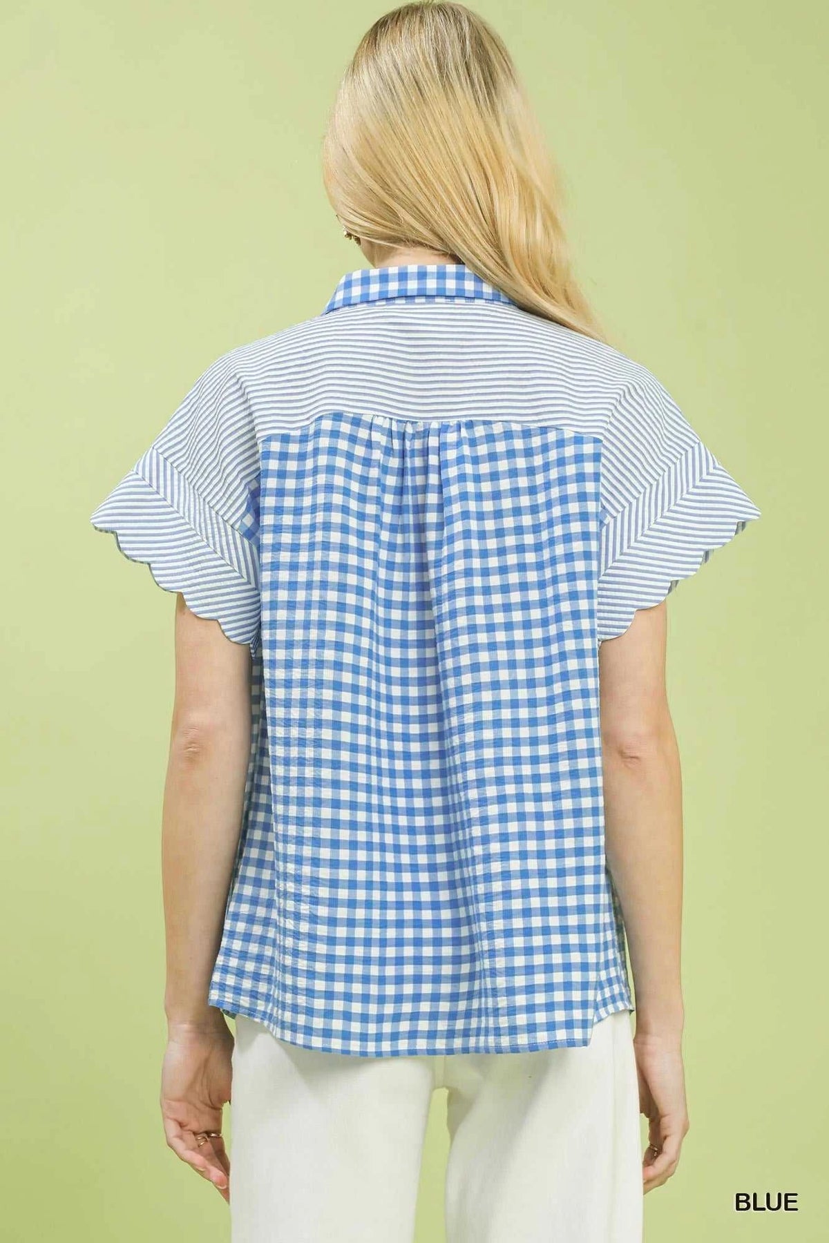 Umgee Mixed Gingham Short Sleeve Shirt 100100102661680 49 Affordable Fashion Under $100 Jerry's Apparel 