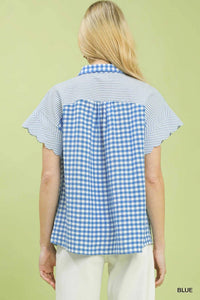 Umgee Mixed Gingham Short Sleeve Shirt 100100102661680 49 Affordable Fashion Under $100 Jerry's Apparel 