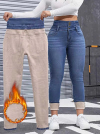 High-Waisted Slim Fit Fleece-Lined Jeans 100100139081969 57 Affordable Fashion Under $100 Jerry's Apparel 