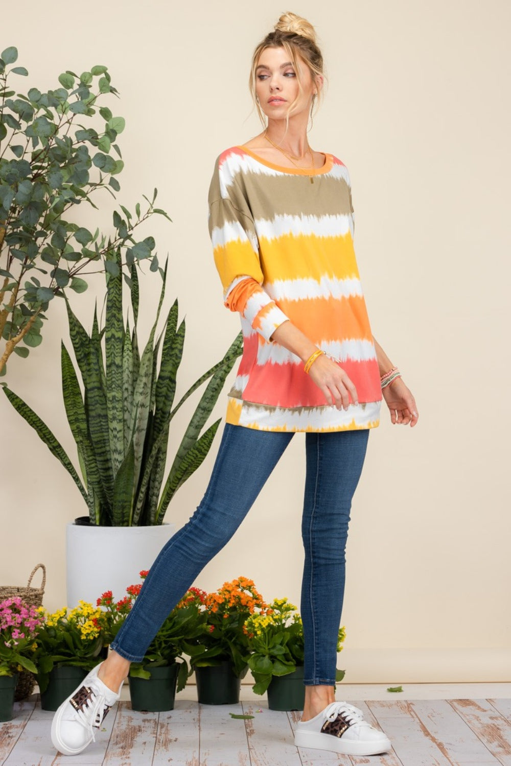 Full Size Striped Long Sleeve T-Shirt