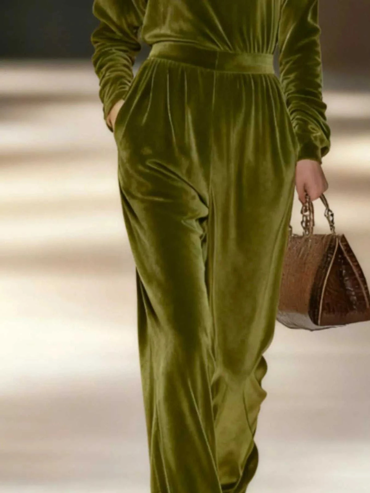 Full Size Velvet Turtleneck Long Sleeve Top and Wide-Leg Pants Set Plus Size 101001423619230 50 Affordable Fashion Under $100 Jerry's Apparel 