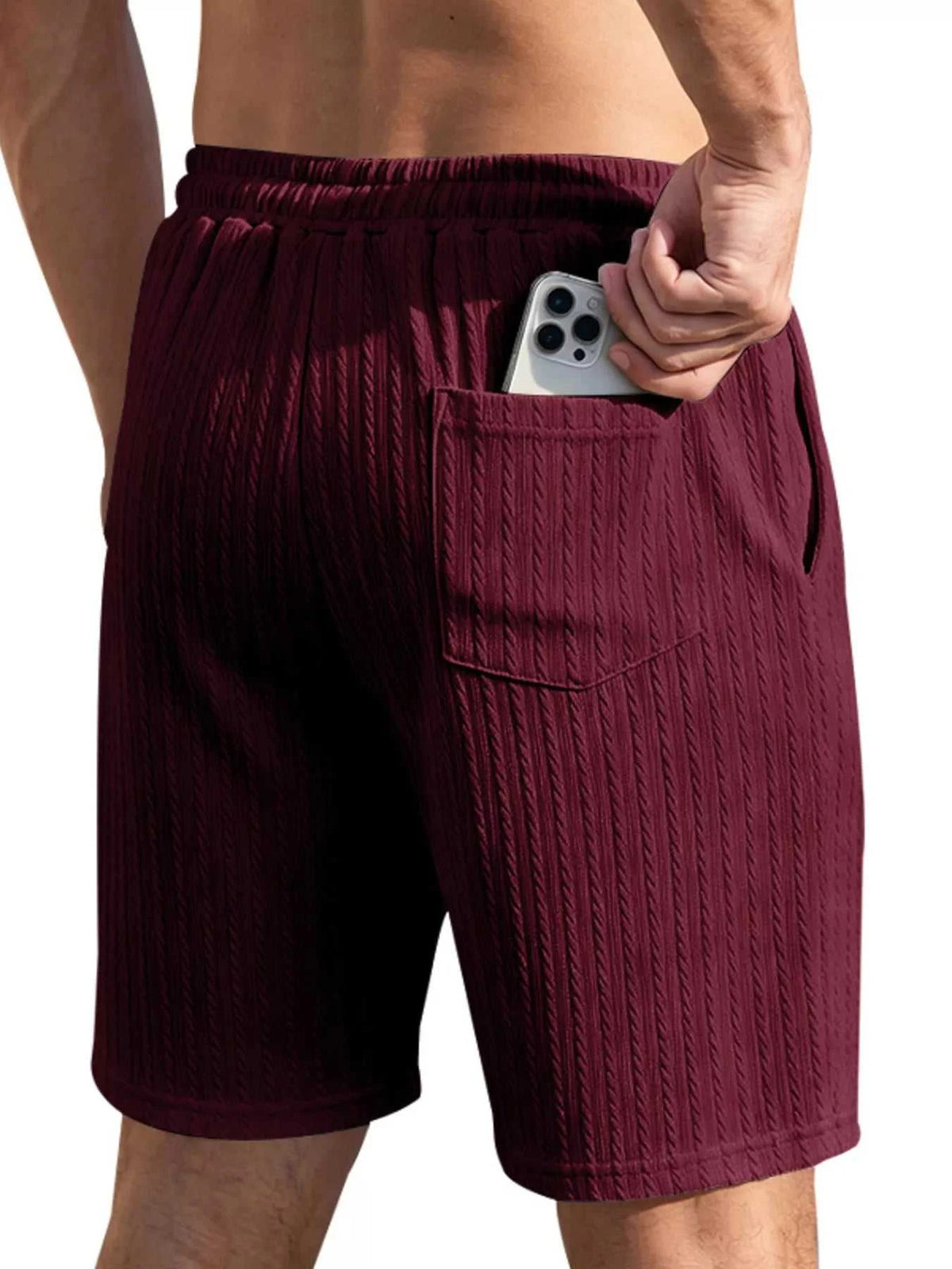 Men's Full Size Casual Texture Drawstring Shorts Plus Size 104001974250005 33 Affordable Fashion Under $100 Jerry's Apparel 