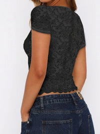 Lace Short Sleeve T-Shirt