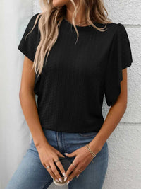 Round Neck Flutter Sleeve T-Shirt 100100468281947 23 Affordable Fashion Under $100 Jerry's Apparel 