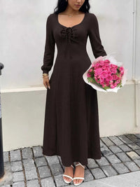 Long Sleeve Tie-Front Maxi Dress 100100542655750 37 Affordable Fashion Under $100 Jerry's Apparel 