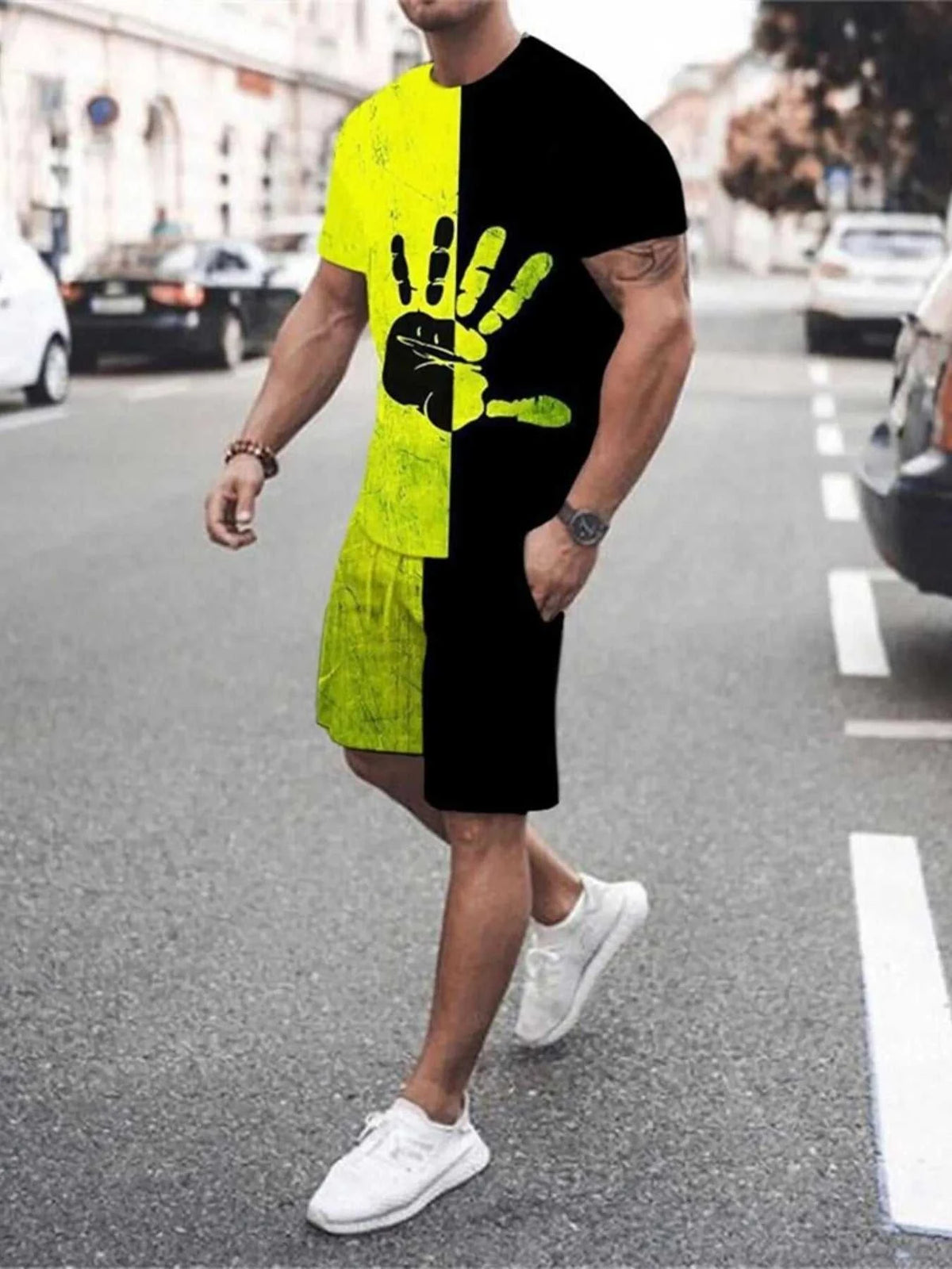 Men's Full Size Gradient Color Casual Tee and Shorts Plus Size Set 100400156124875 29 Affordable Fashion Under $100 Jerry's Apparel 