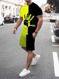 Men's Full Size Gradient Color Casual Tee and Shorts Plus Size Set 100400156124875 29 Affordable Fashion Under $100 Jerry's Apparel 