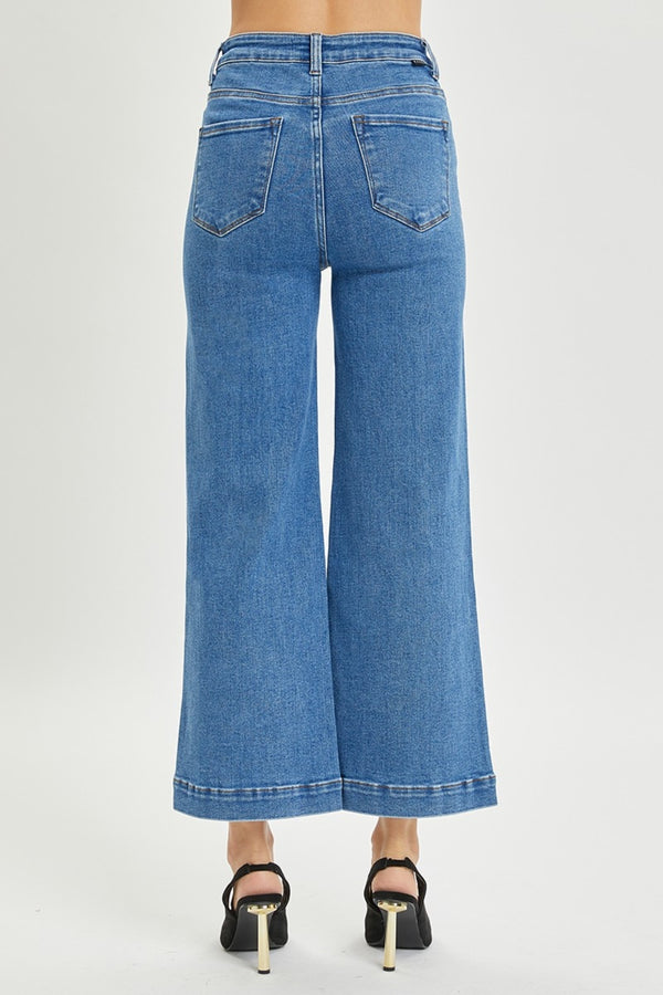 Full Size High Rise Wide Leg Jeans