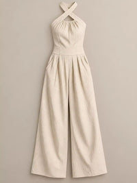 Full Size Halter Neck Wide-Leg Jumpsuit Plus Size 101001857800379 54 Affordable Fashion Under $100 Jerry's Apparel 