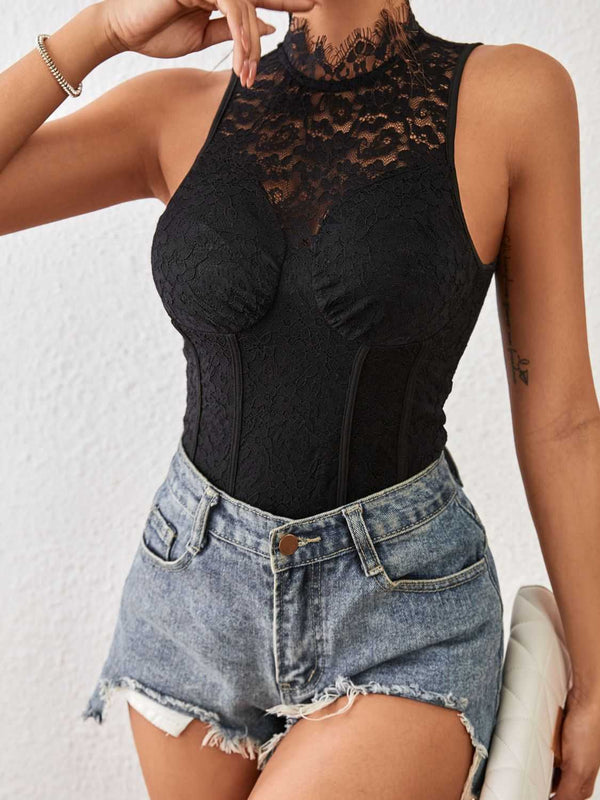 Perfee Mock Neck Sleeveless Lace Bodysuit 100100961660872 29 Gifts for Her Jerry's Apparel 