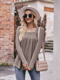 Square Neck Long Sleeve T-Shirt 100100618971989 31 Affordable Fashion Under $100 Jerry's Apparel 