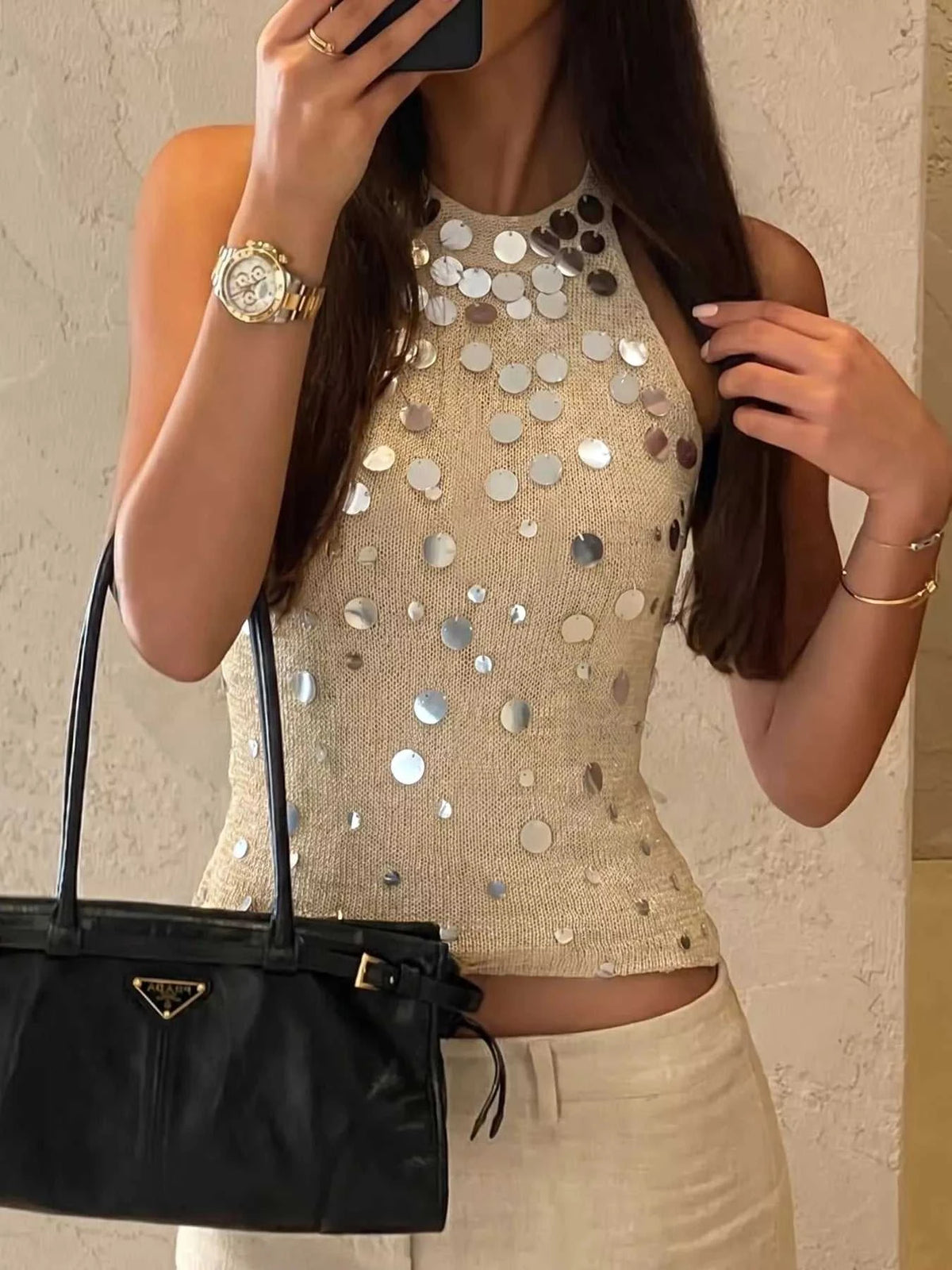 Sequin Halter Neck Cami 100100599578512 55 Affordable Fashion Under $100 Jerry's Apparel 