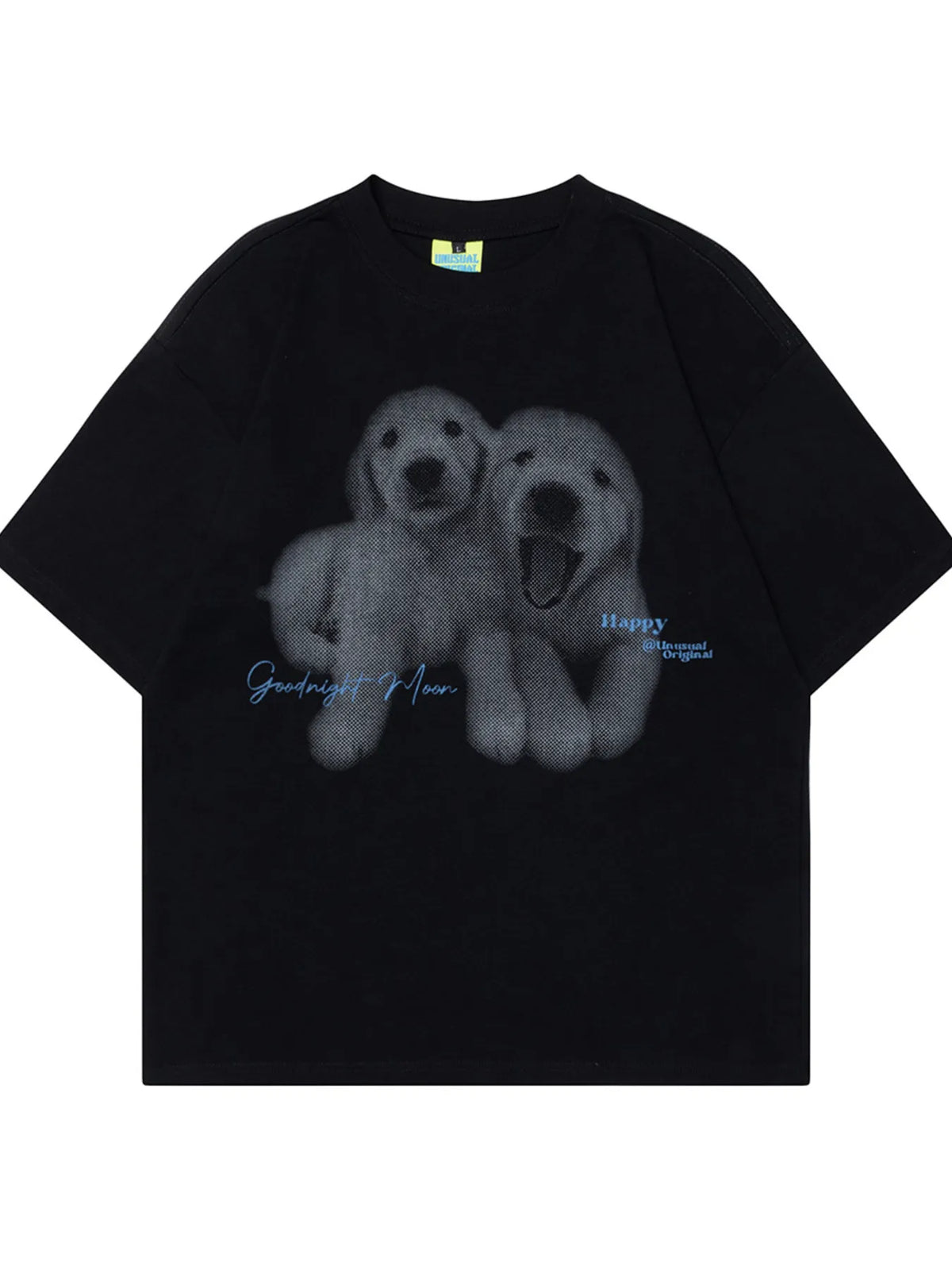 Men's Cute Puppies Graphic Short Sleeve Oversized T-Shirt