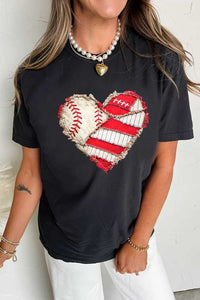 Baseball Distressed Heart Short Sleeve T Shirt 100100121258410 32 Affordable Fashion Under $100 Jerry's Apparel 