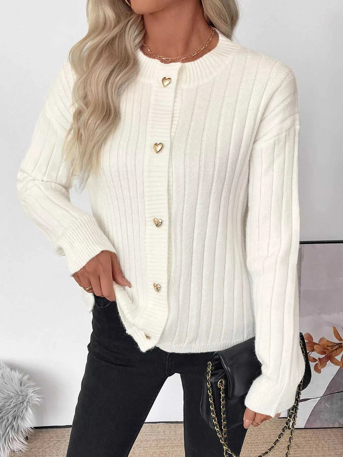 Ribbed Button Up Long Sleeve Cardigan 100100188529526 63 Affordable Fashion Under $100 Jerry's Apparel 