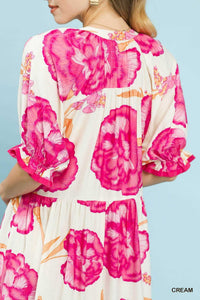 Umgee Floral Print Midi Dress with Contrast Trim 100100882381604 61 Affordable Fashion Under $100 Jerry's Apparel 