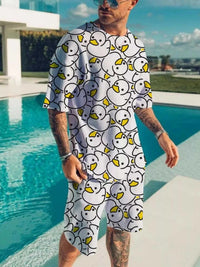 Men's Full Size Printed Short Sleeve Tee and Shorts Plus Size 100400708673466 25 Affordable Fashion Under $100 Jerry's Apparel 