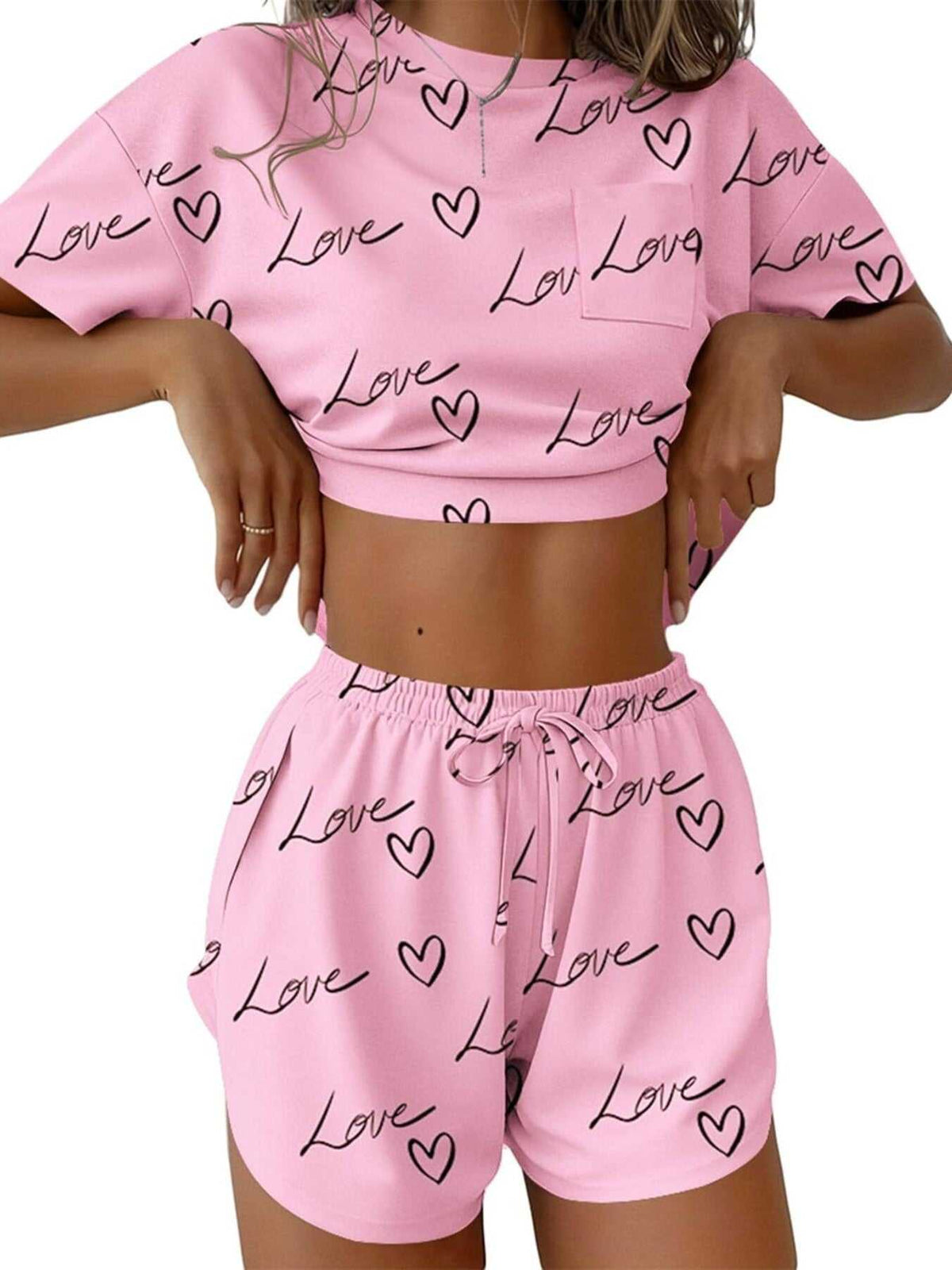 Printed Round Neck Tee and Shorts Set 100100695671655 31 Affordable Fashion Under $100 Jerry's Apparel 