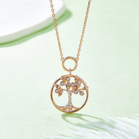 Moissanite 925 Sterling Silver Tree Of Life Pendant Necklace