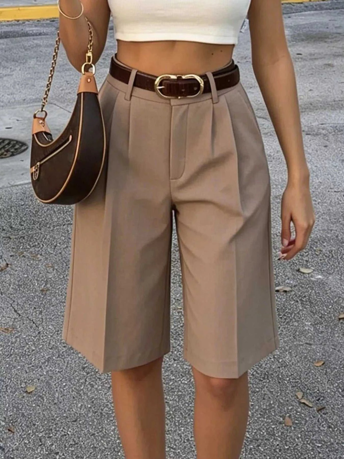 High-Waisted Pleated Detail Shorts 100100440980193 44 Affordable Fashion Under $100 Jerry's Apparel 