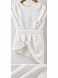 Full Size Elegant Asymmetrical Backless Pleated Dress Plus Size 101001993790464 70 Affordable Fashion Under $100 Jerry's Apparel 