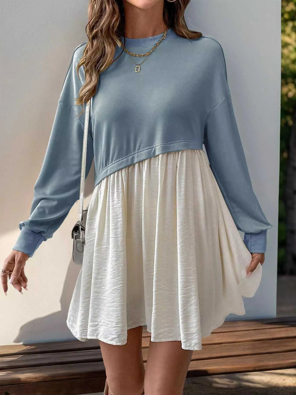 Two-Tone Dropped Shoulder Dress 100100598415938 49 Gifts for Her Jerry's Apparel 