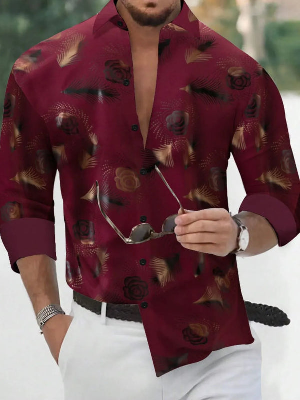 Men's Full Size Button Up Long Sleeve Shirt Plus Size