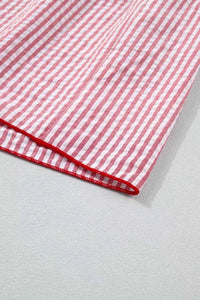 Stripe Bow Knot Straps Contrast Trim High Waist Ruffle Hem Maxi Dress 100100480806039 52 Gifts for Her Jerry's Apparel 
