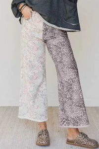 Floral and Leopard Print Wide-Leg Jeans 100100407191762 62 Affordable Fashion Under $100 Jerry's Apparel 