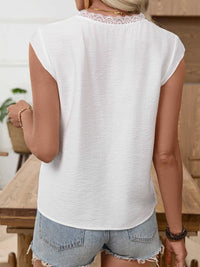 Lace Trim Notched Blouse 100100791045975 31 Affordable Fashion Under $100 Jerry's Apparel 
