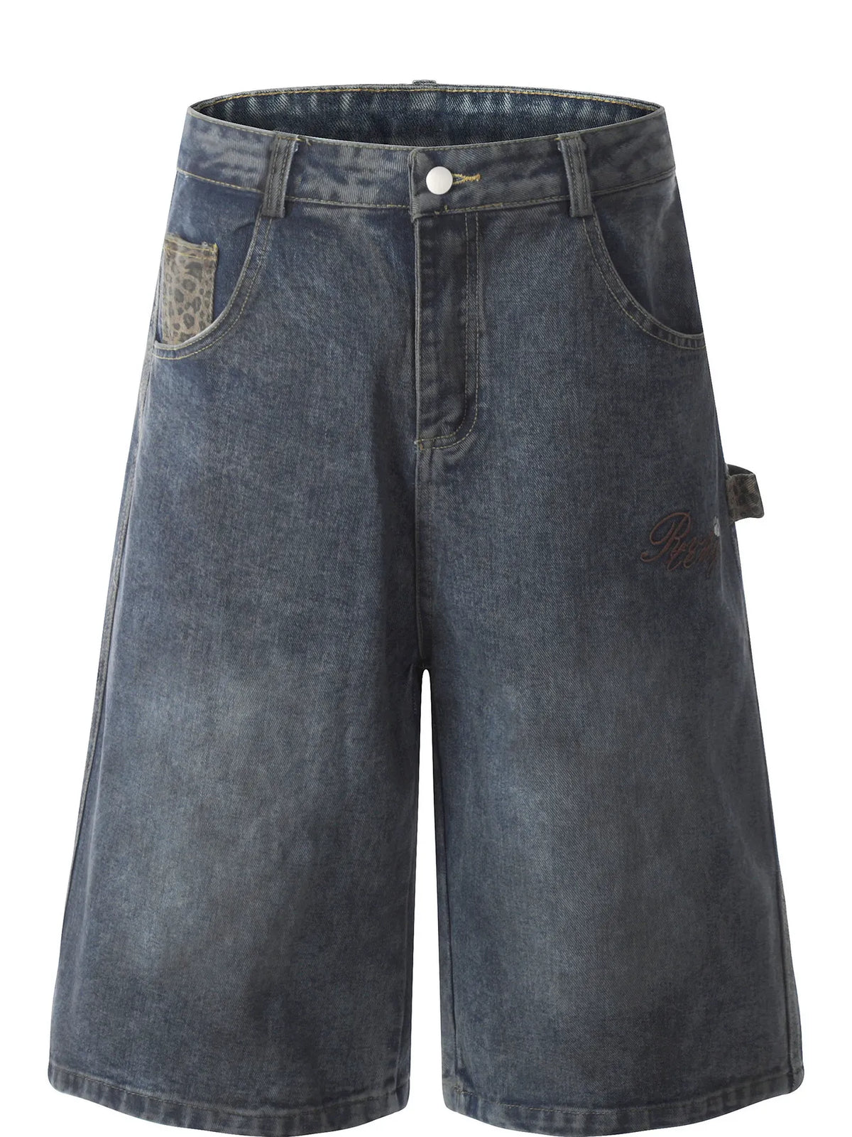 Men's Wide Leg Denim Shorts