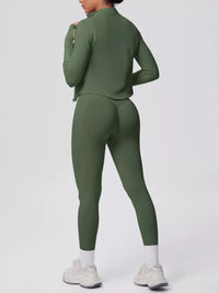 Tank & Zip-Up Jacket and Leggings Three-Piece Active Set 101006896695096 129 Comfortable Weekend Sets Jerry's Apparel 