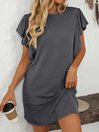 Mandy Ruffled Round Neck Short Sleeve Dress 100100862091074 26 Affordable Fashion Under $100 Jerry's Apparel 