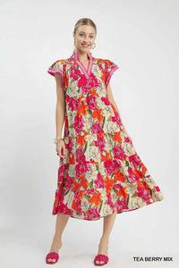 Umgee Mix Bold Floral Tiered Midi Dress 100100924981283 62 Affordable Fashion Under $100 Jerry's Apparel 