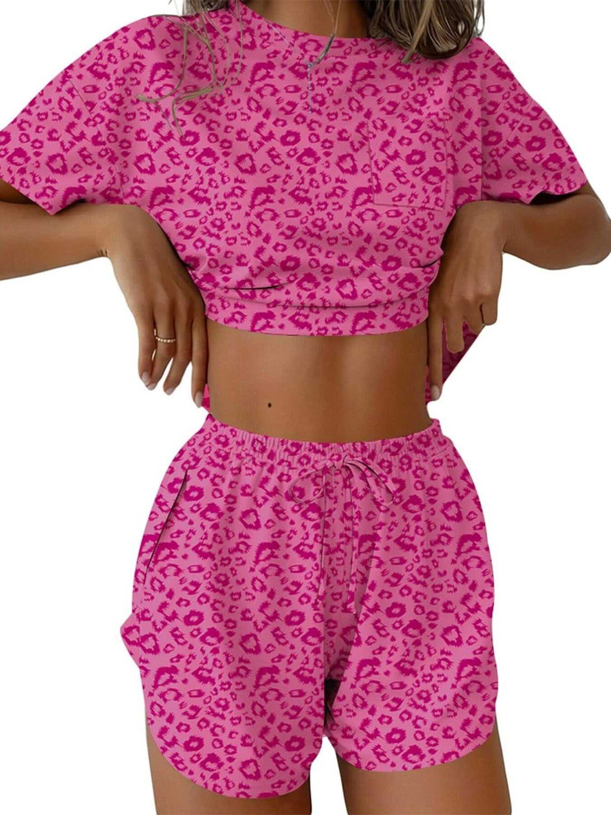 Printed Round Neck Tee and Shorts Set 100100695671655 31 Affordable Fashion Under $100 Jerry's Apparel 